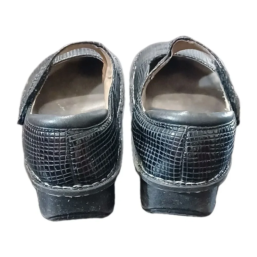 Alegria Women's Paloma Jazzy Black Textured Leather Shoes Sz 41 EU 10.5 US